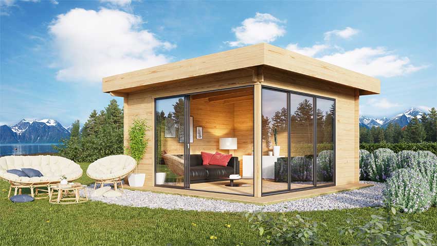 Top Design: Das Gartenhaus mit Alu-Schiebetüren