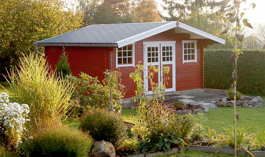Gartenhaus im schwedischen Stil