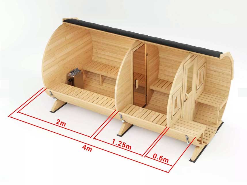 Fjordholz Fass-Sauna Modell Alvin 
