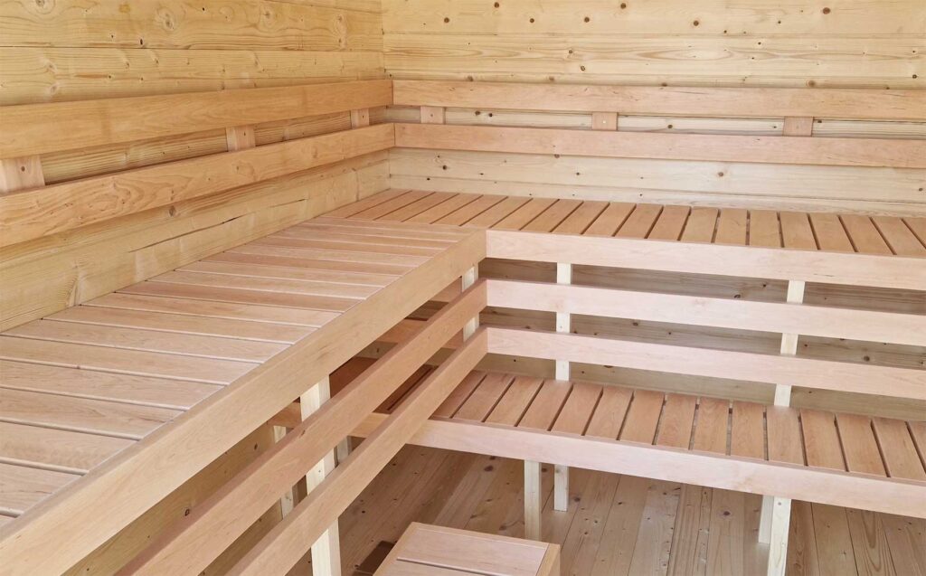 Sauna-Innenausstattung aus Espenholz